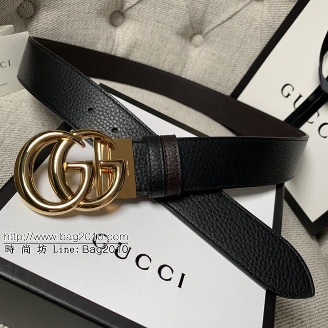 Gucci經典皮帶 古奇小牛皮荔枝紋雙面用腰帶  jjp1346